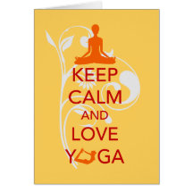 Keep Calm and Love Yoga - unique fun design Greeting Cards