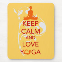 Keep Calm and Love Yoga - unique fun design Mousepad