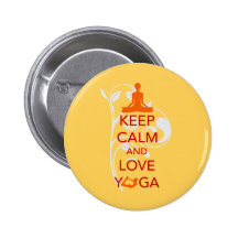 Keep Calm and Love Yoga - unique fun design Pins