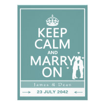 Keep Calm and Marry On Gay Wedding Personalized Announcements