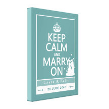 Keep Calm and Marry On Lesbian Wedding Stretched Canvas Print