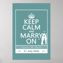 Keep Calm and Marry On (Two Men) Poster