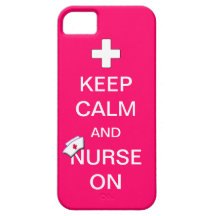 Keep Calm and Nurse On /White Cross and Nurse Cap