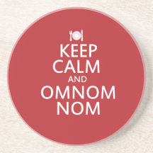 Keep Calm and OMNom Beverage Coasters