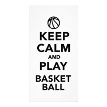 Keep calm and play Basketball Customized Photo Card
