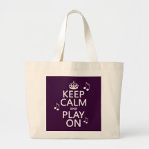 Keep Calm and Play on - music notes - all colours Tote Bags