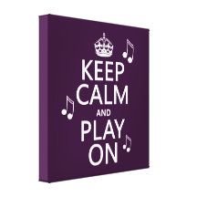Keep Calm and Play on - music notes - all colours Gallery Wrap Canvas