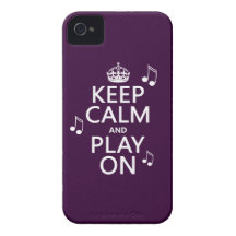 Keep Calm and Play on - music notes - all colours iPhone 4 Covers