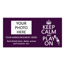 Keep Calm and Play On (trumpet) (all colors) Custom Photo Card
