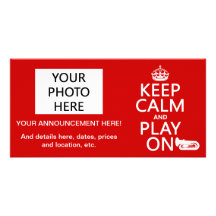 Keep Calm and Play On (tuba)(any background color) Picture Card