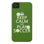 Keep Calm and Play Soccer (any colour) iPhone 4 Case-Mate Cases