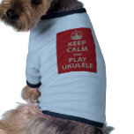 Keep Calm and Play Ukulele Doggie T-shirt
