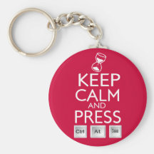 Keep Calm and press control Alt and delete funny Key Chain