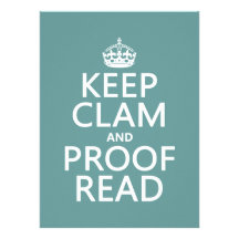 Keep Calm and Proofread (clam) (any colour) Personalized Announcement