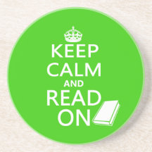 Keep Calm and Read On Beverage Coaster