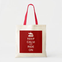 Keep calm and ride on canvas bag