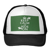 Keep Calm and Ride On - horses, all colours Mesh Hat