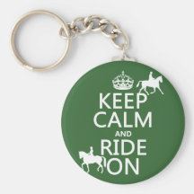 Keep Calm and Ride On - horses, all colours Keychains