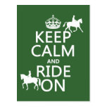 Keep Calm and Ride On - horses, all colours Postcard