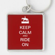 Keep calm and ride on keychain
