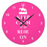 Keep calm and ride on wall clocks
