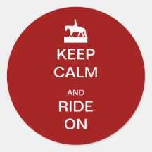 Keep calm and ride on stickers