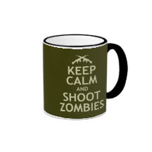 Keep Calm and Shoot Zombies Coffee Mugs