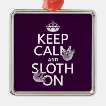 Keep Calm and Sloth On Christmas Ornament