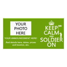 Keep Calm and Soldier On (UK flag)(any color) Photo Card Template