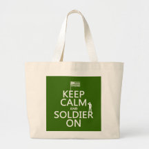 Keep Calm and Soldier On (US flag) (any color) Bags
