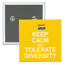 KEEP CALM AND TOLERATE DIVERSITY PINBACK BUTTON