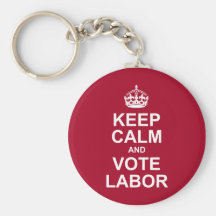 keep calm and vote labor keychain