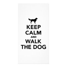 Keep calm and walk dog picture card
