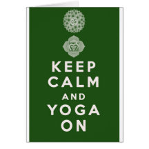 Keep Calm and Yoga On Greeting Cards
