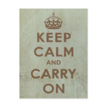 Keep Calm & Carry On Vintage Postcard