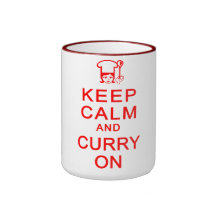 Keep Calm & Curry On mug - choose style & colour