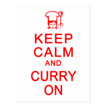 Keep Calm & Curry On postcard, customise