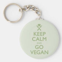 Keep Calm Go Vegan Keychain