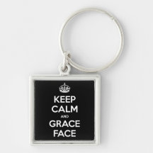 Keep Calm & Grace Face keychain