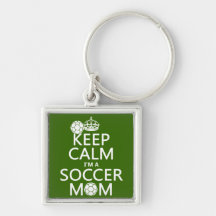 Keep Calm I'm a Soccer Mum (in any colour) Key Chain