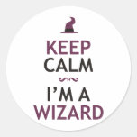 Keep Calm I'm A Wizard Round Stickers