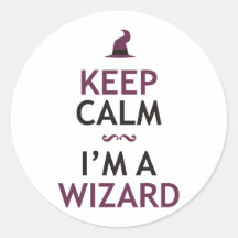 Keep Calm I'm A Wizard Round Stickers