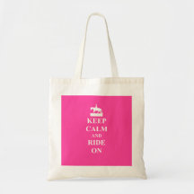 Keep calm & ride on (pink) bag
