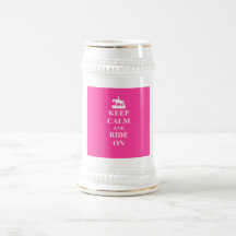 Keep calm & ride on (pink) mugs