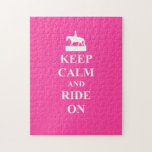 Keep calm & ride on (pink) puzzle