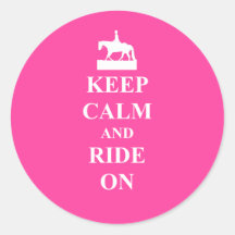 Keep calm & ride on (pink) stickers