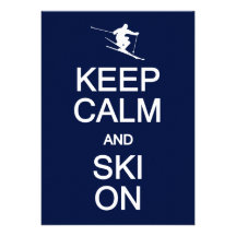 Keep Calm & Ski On invitation, customise