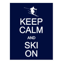 Keep Calm & Ski On postcard, customise
