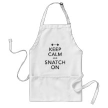Keep Calm Snatch On Black Aprons