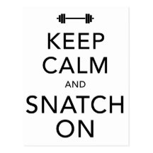 Keep Calm Snatch On Black Postcards